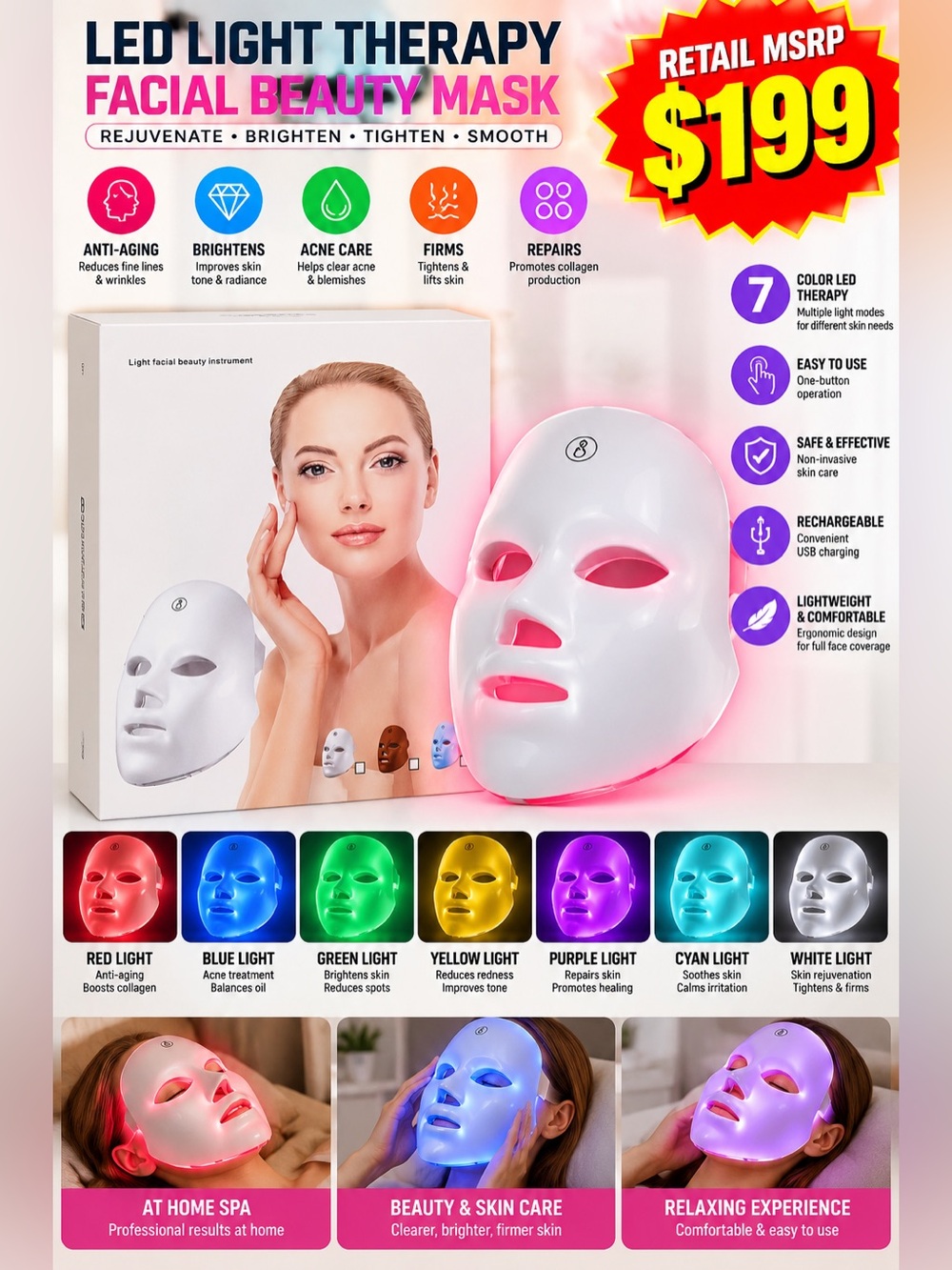 7 IN 1 LED FACE MASK